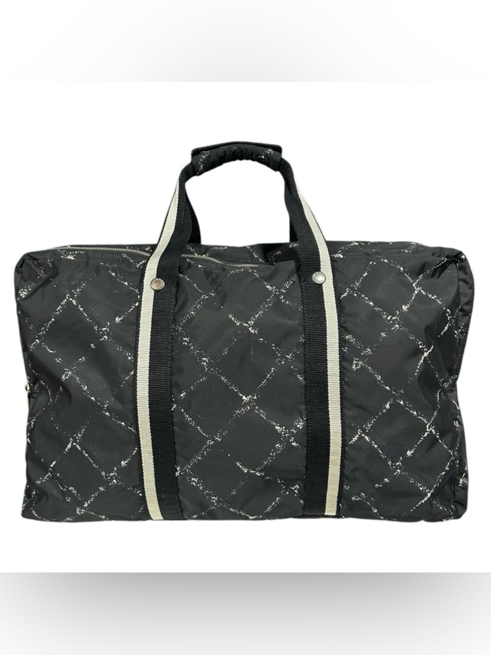 Chanel Travel Line Boston Bag Carry On Large Zippered Suitcase Bag - Picture 12 of 14